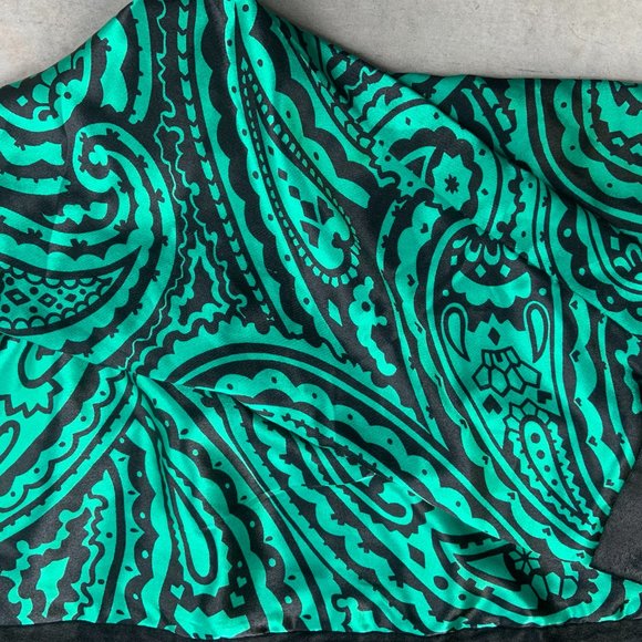 Vintage Paisley Satin Silk Women's Long Sleeve Lounge robe House Coat - Picture 3 of 4